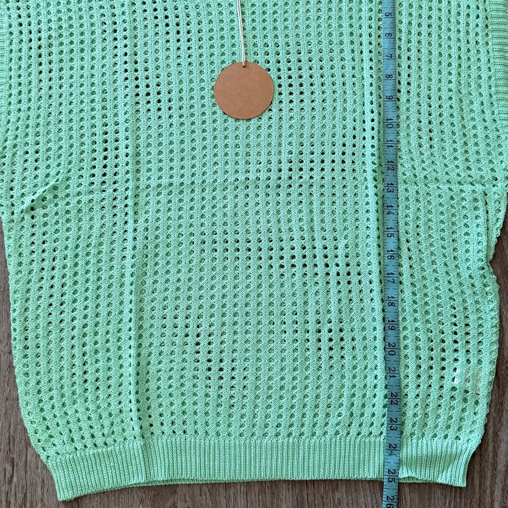 BiBi Light Green Open Knit Sweater NWT - Picture 5 of 8